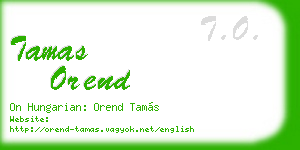 tamas orend business card